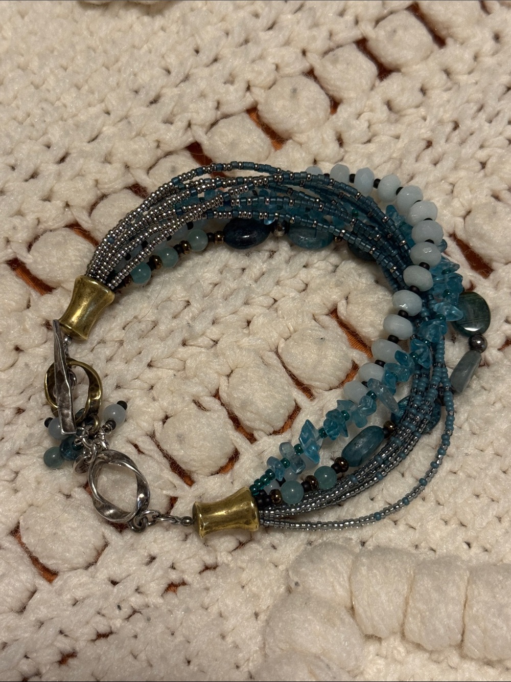 Silpada Blue Multi-Strand Beaded Bracelet